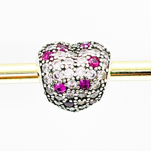 NWOT Pandora compatible pink heart charm - Picture 5 of 11